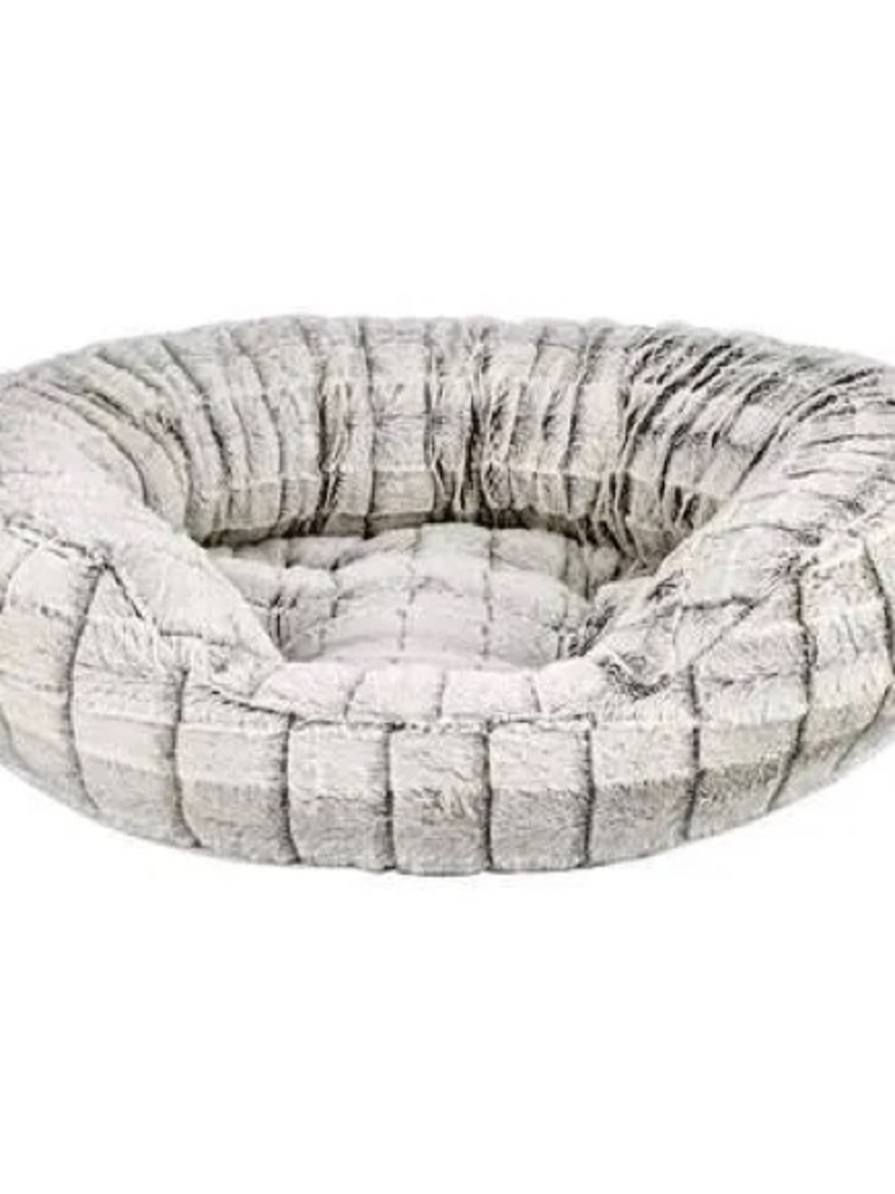Plush Round Cat Bed in Light Gray - Cozy Plush Cushion